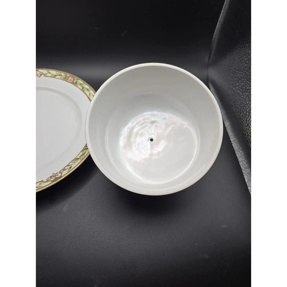 Antique Nippon Hand Painted China Cheese/ Butter‎ Dish Gold Floral